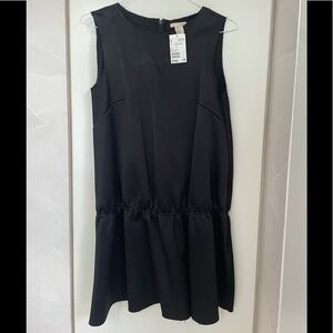 H&M black peplum dress size 12 NWT